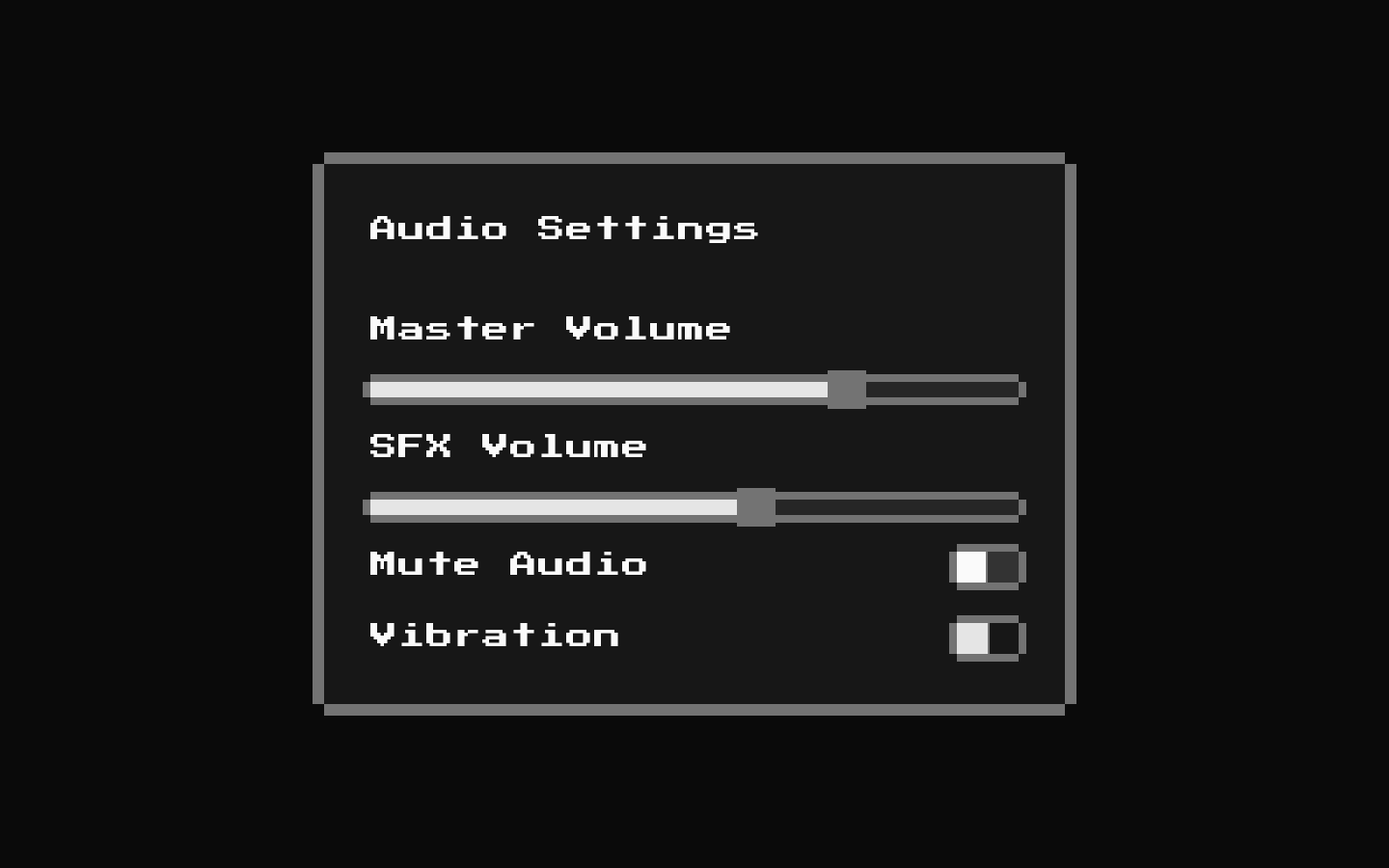 8-bit Audio Settings