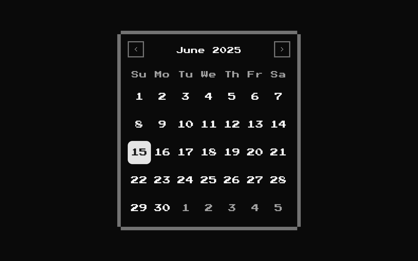 8-bit Calendar