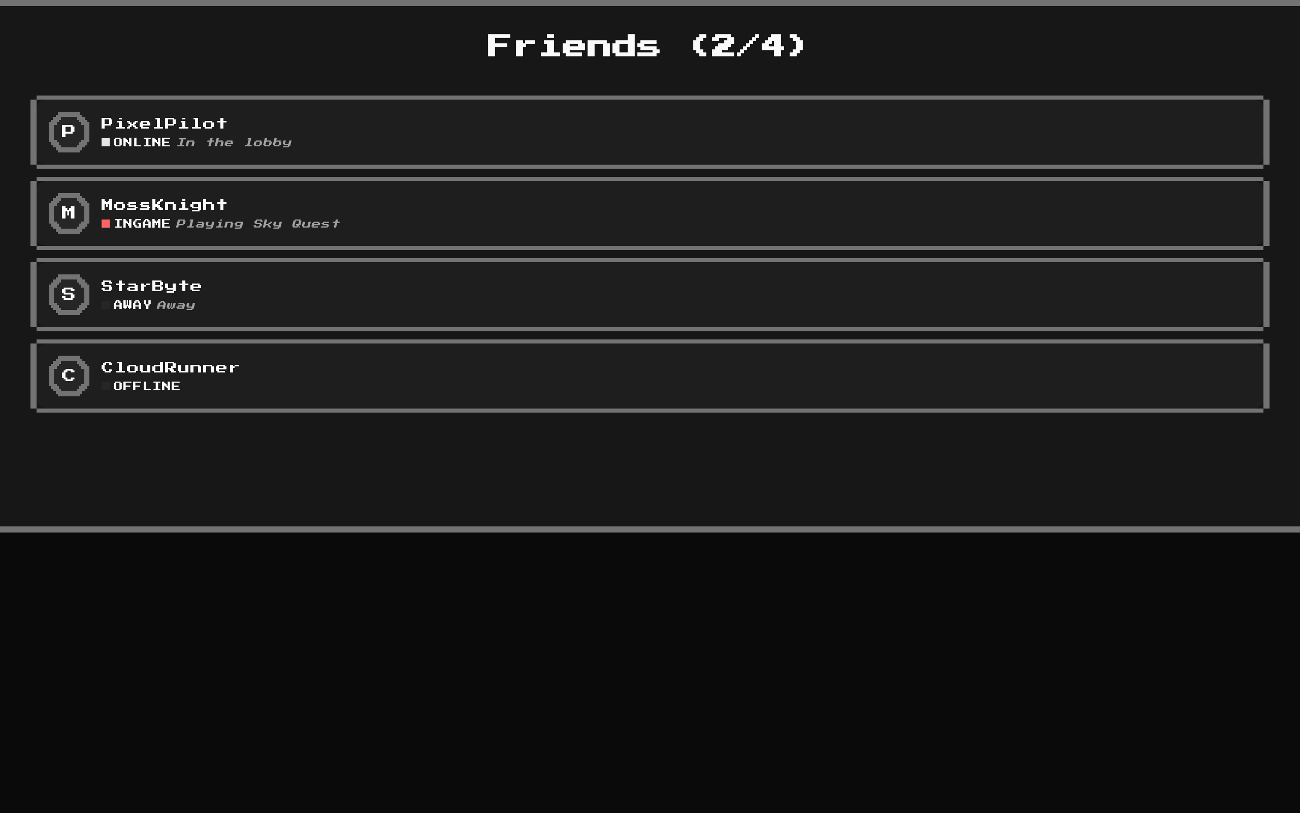 8-bit Friend List