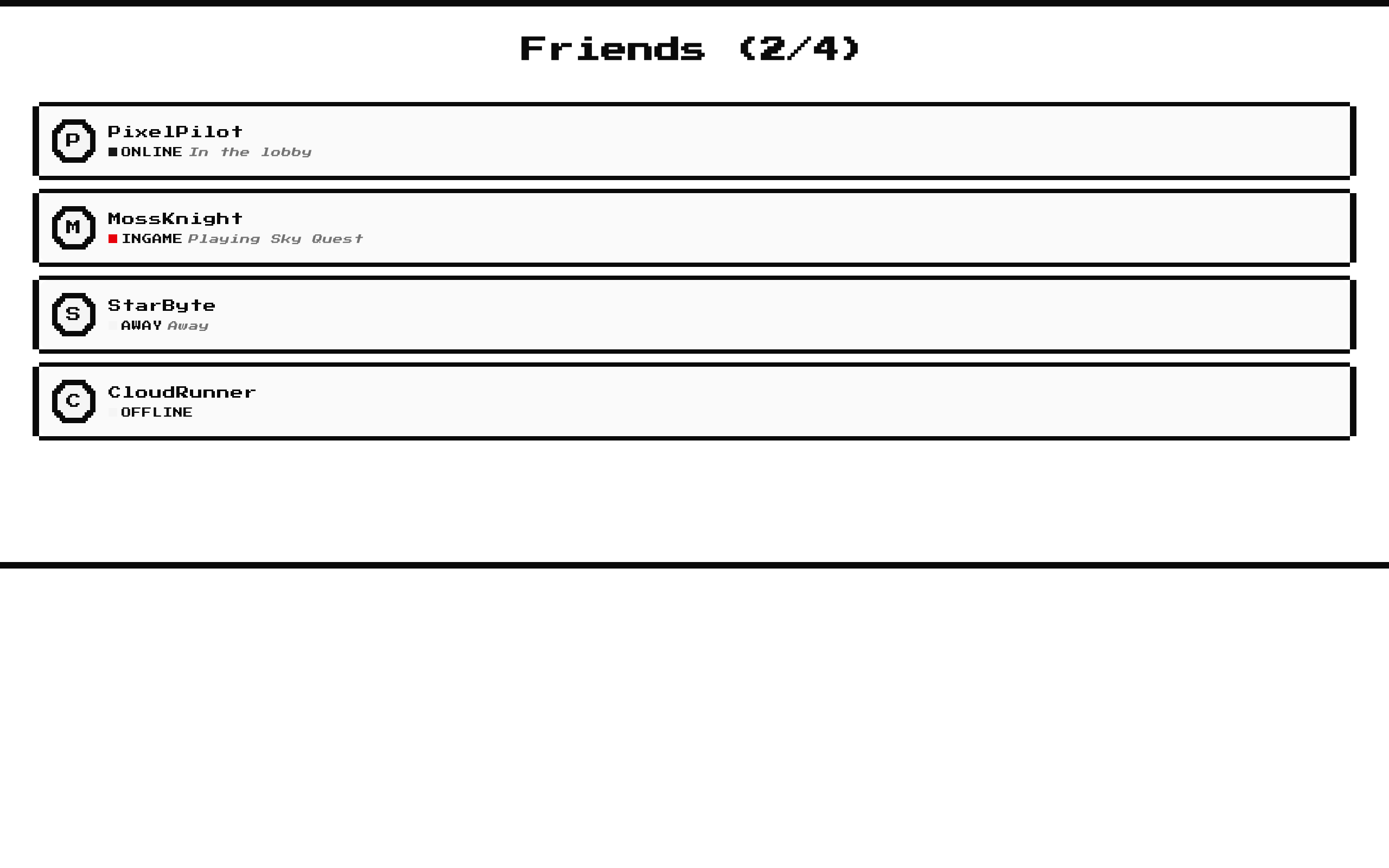 8-bit Friend List
