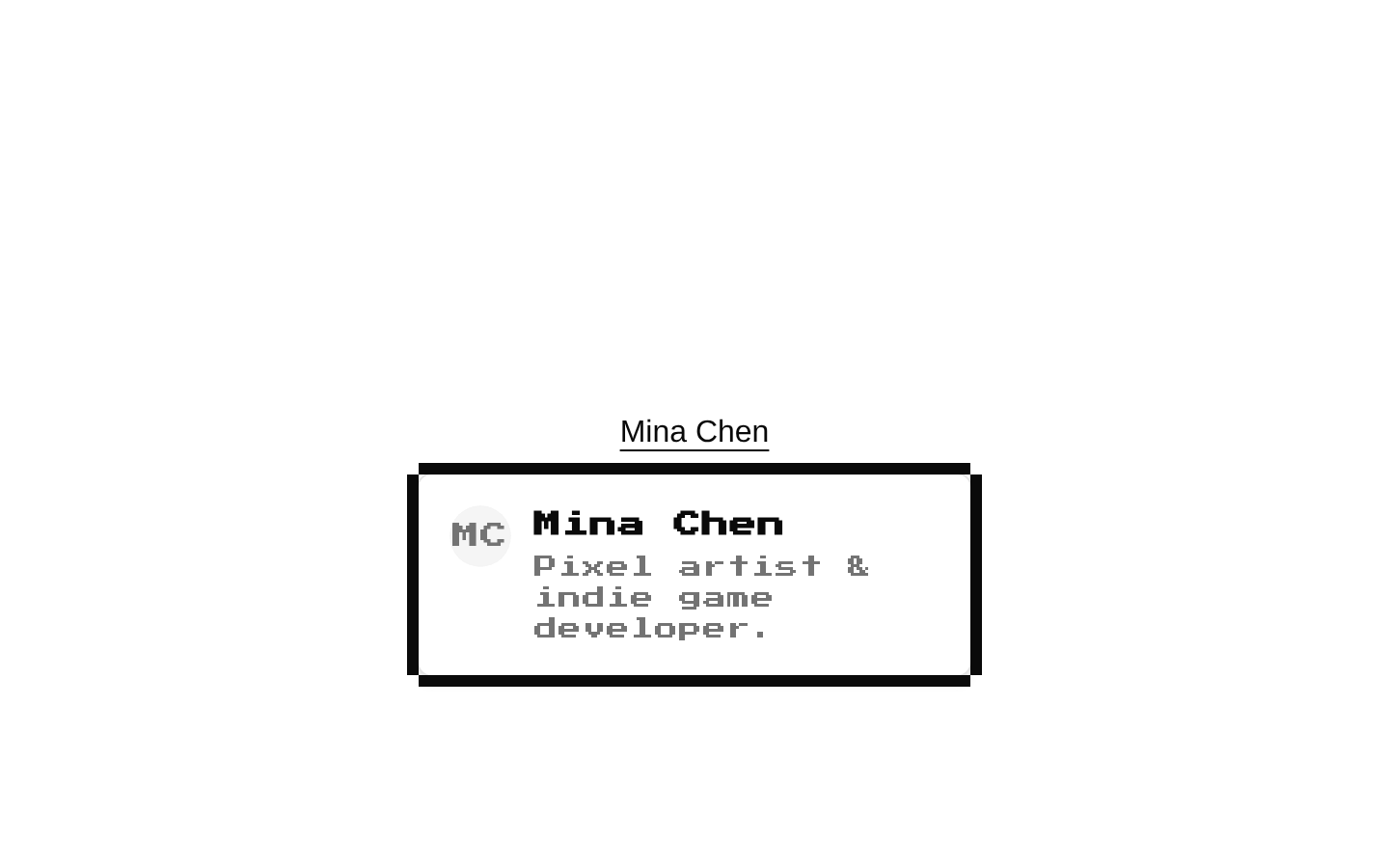 8-bit Hover Card