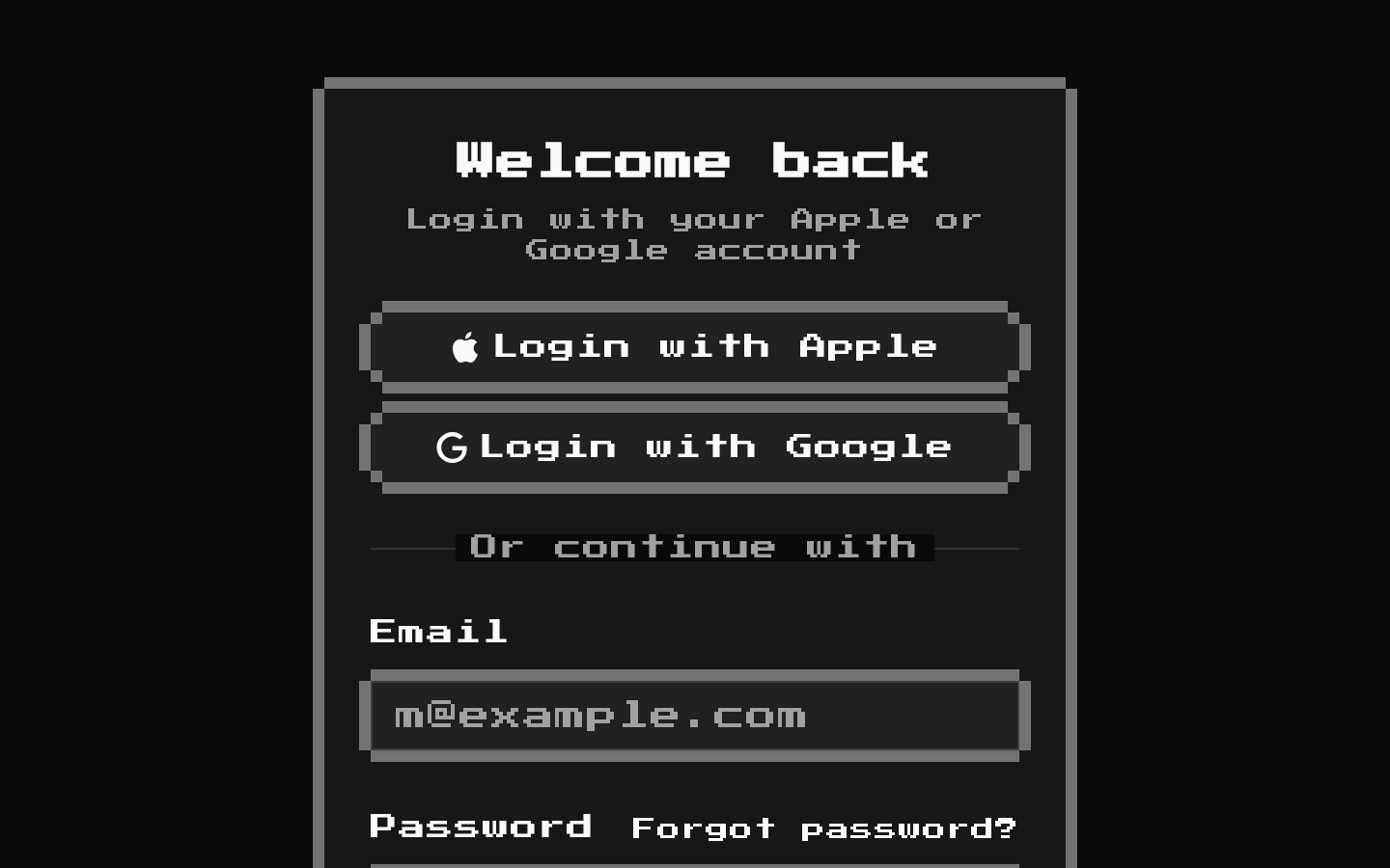 8-bit Login Form 2