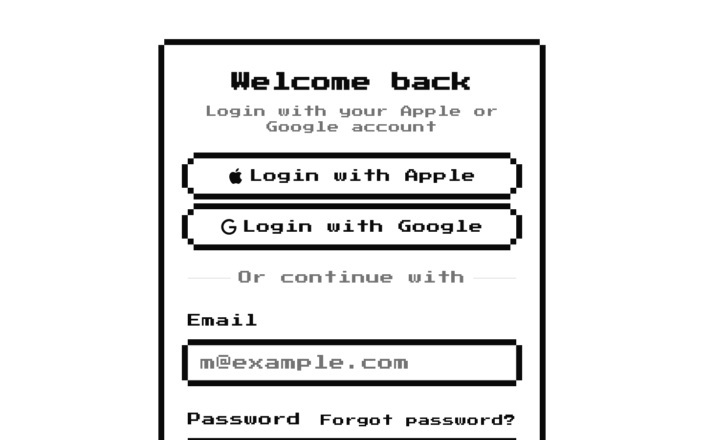 8-bit Login Form 2