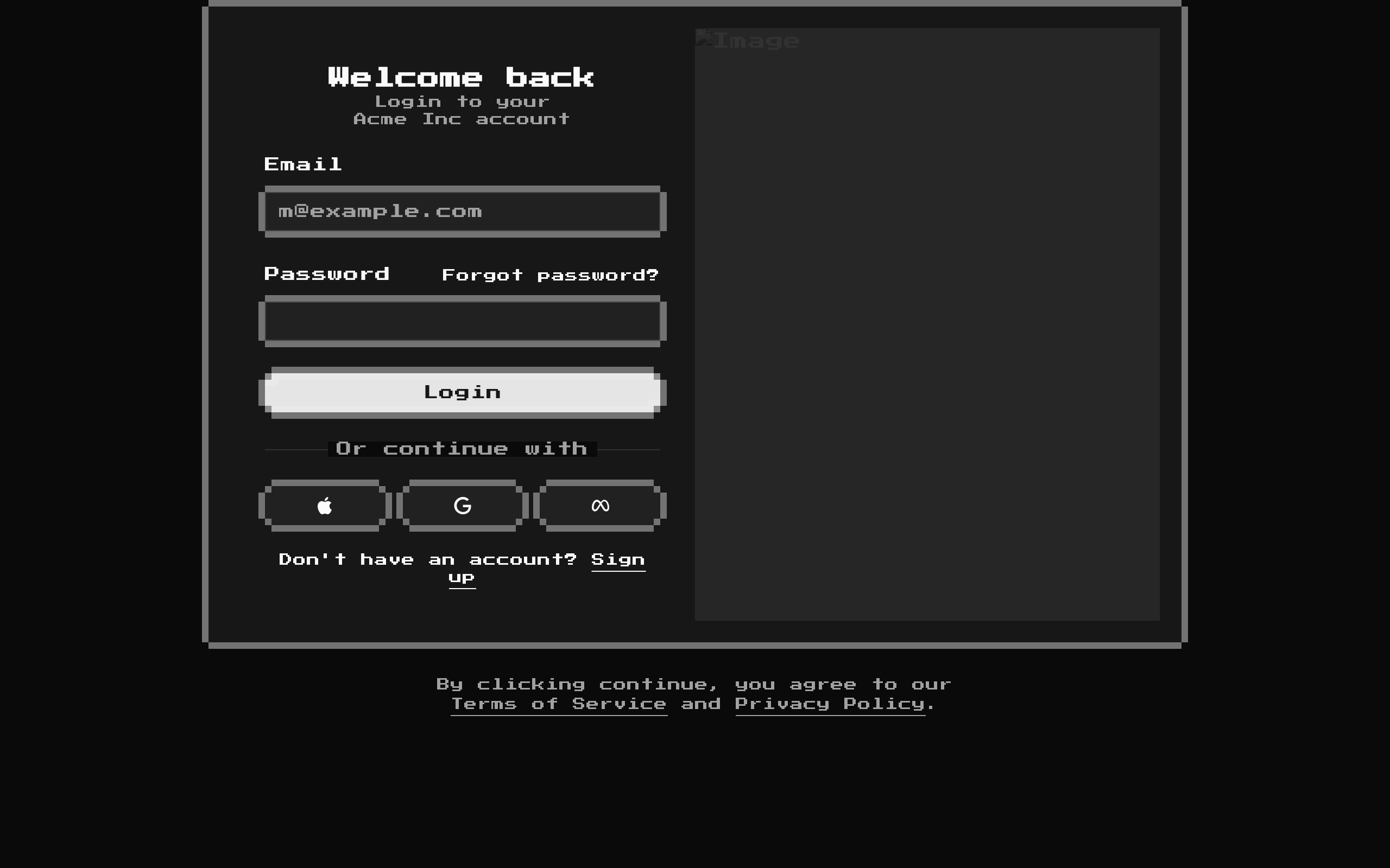 8-bit Login Form with Image