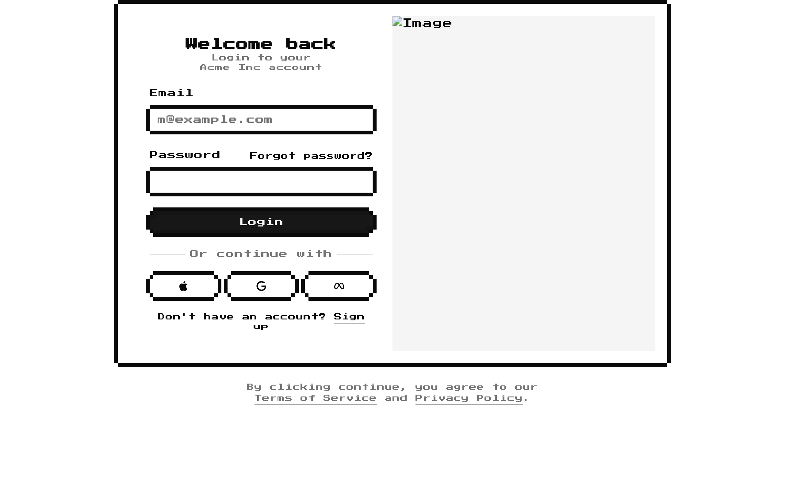 8-bit Login Form with Image