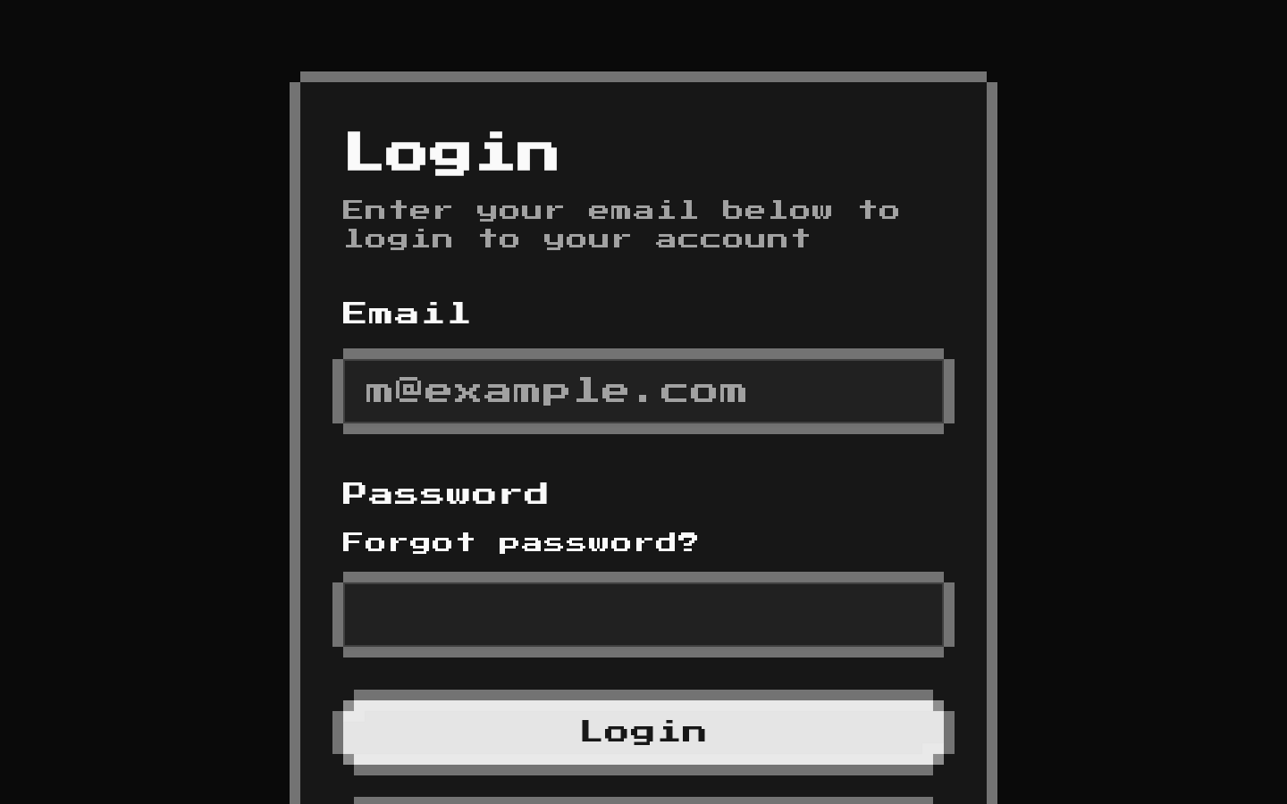 8-bit Login Form
