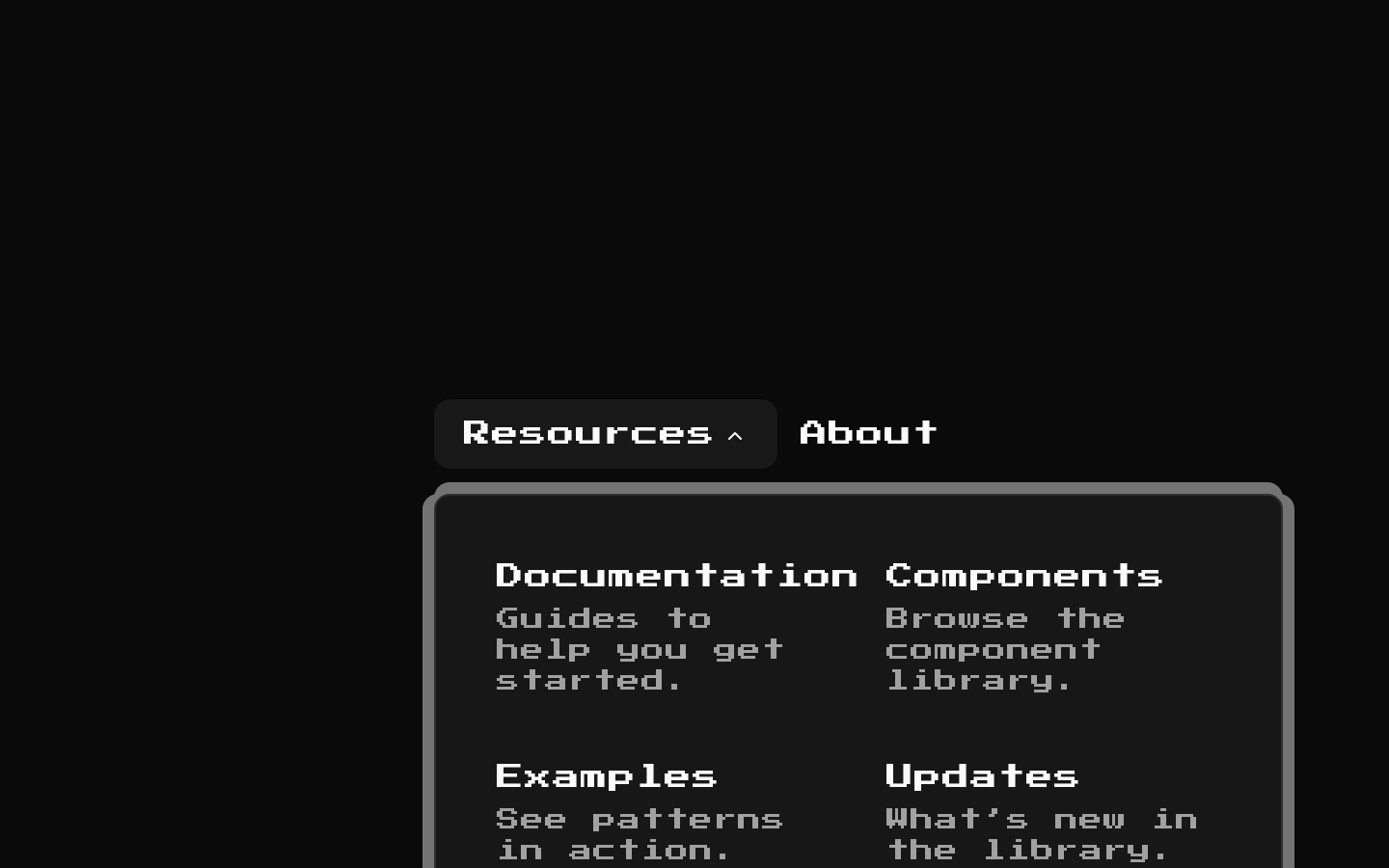 8-bit Navigation Menu