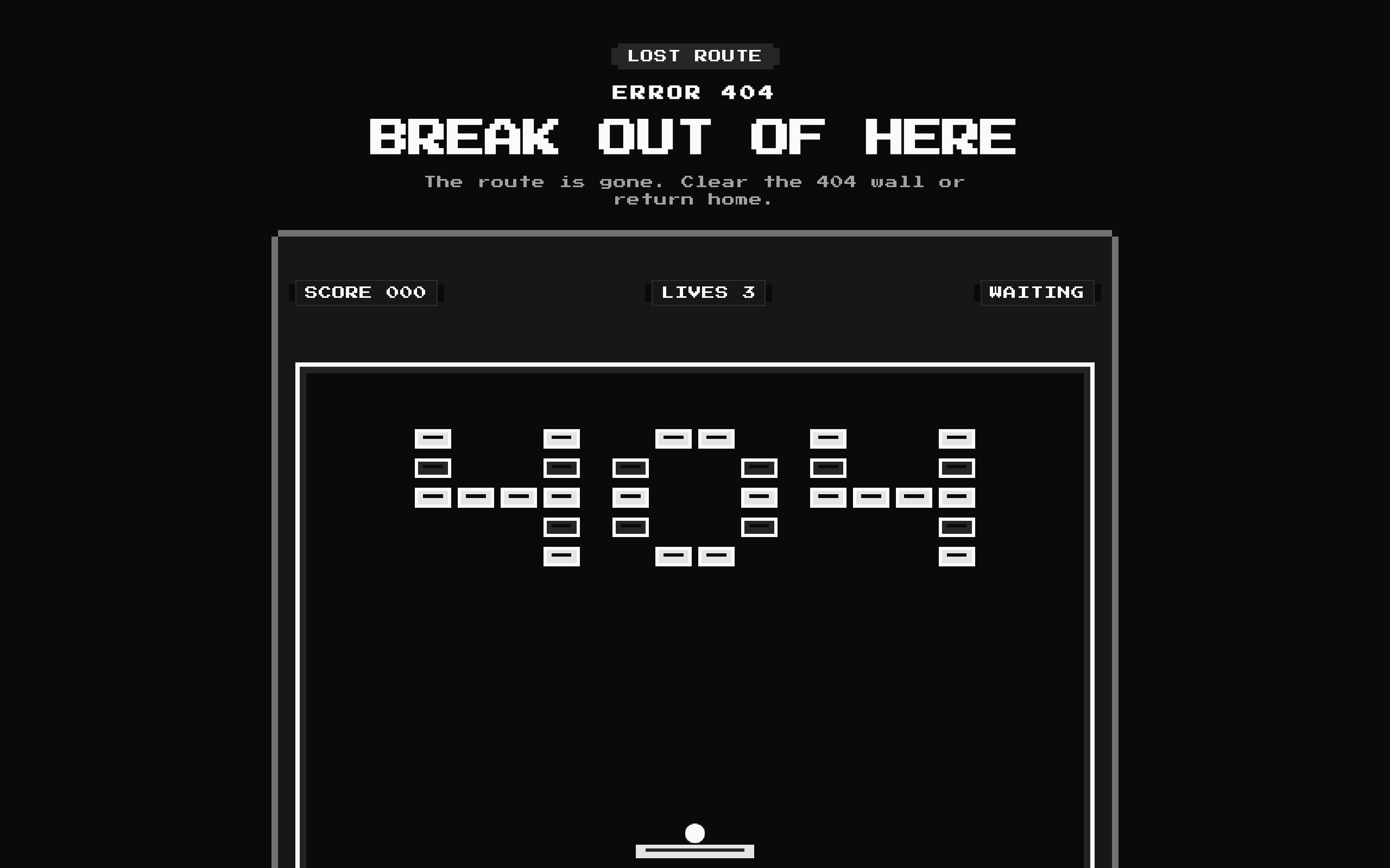 8-bit Brick Breaker 404