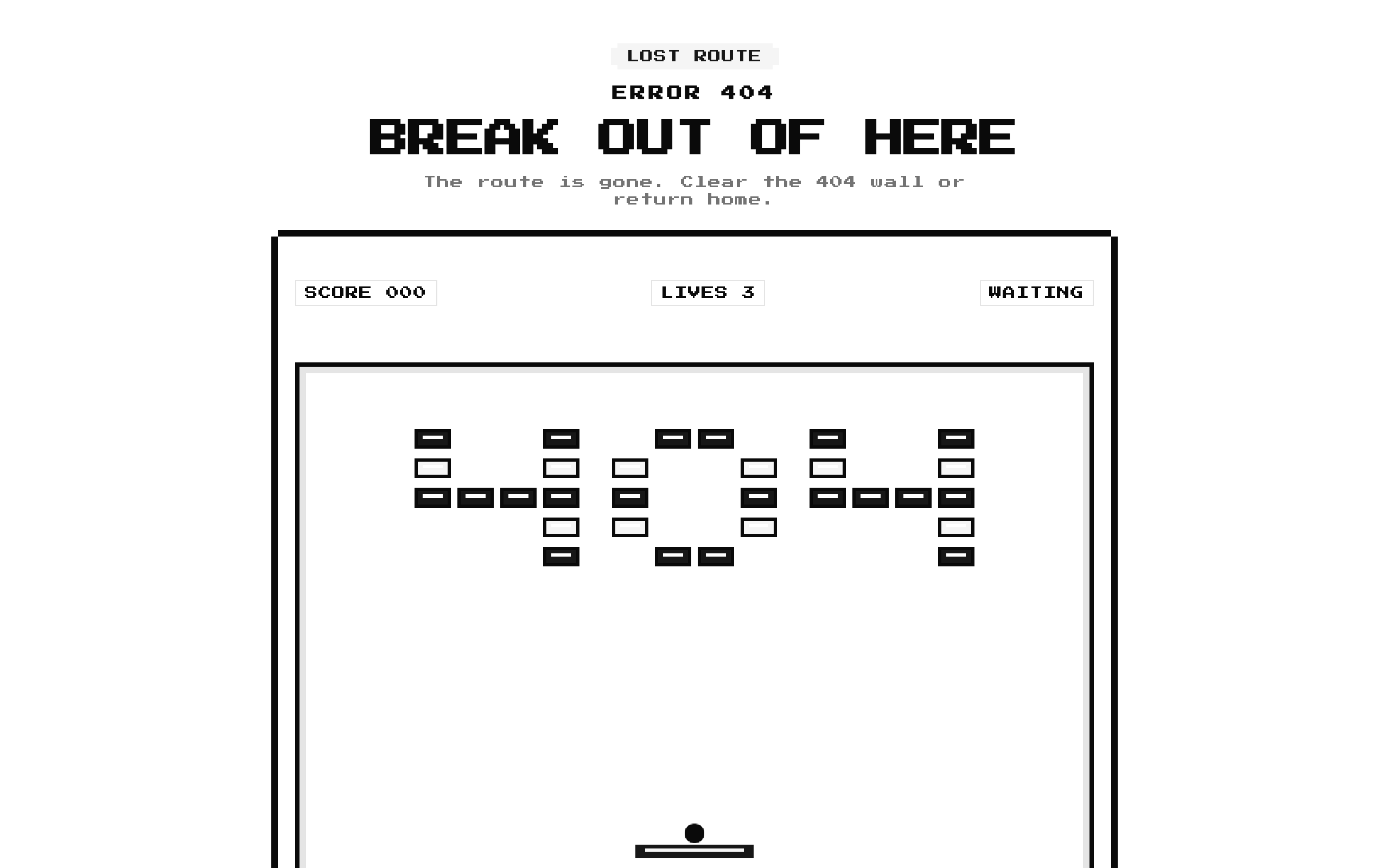 8-bit Brick Breaker 404
