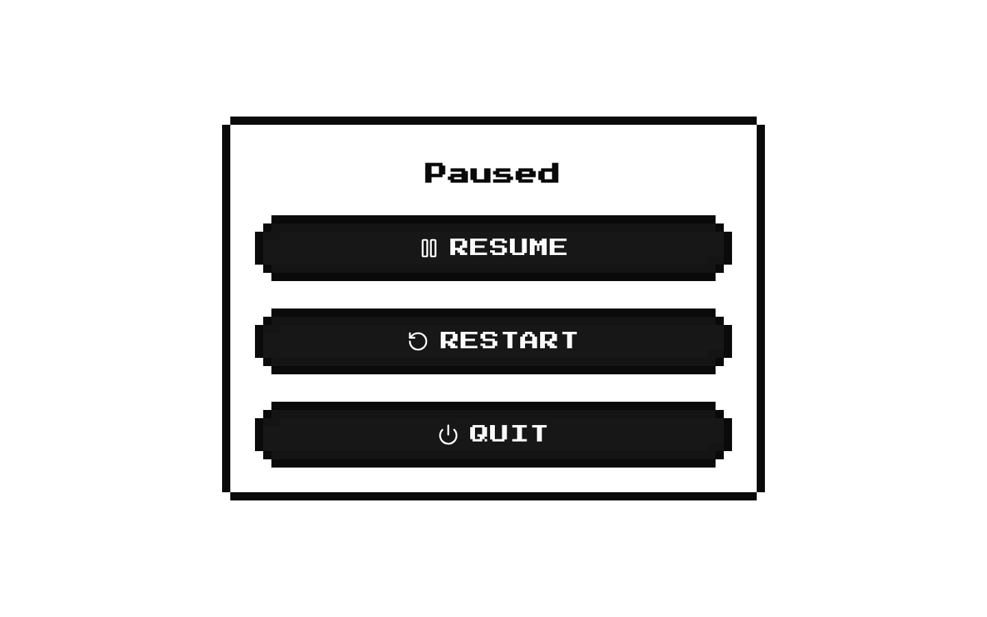 8-bit Pause Menu