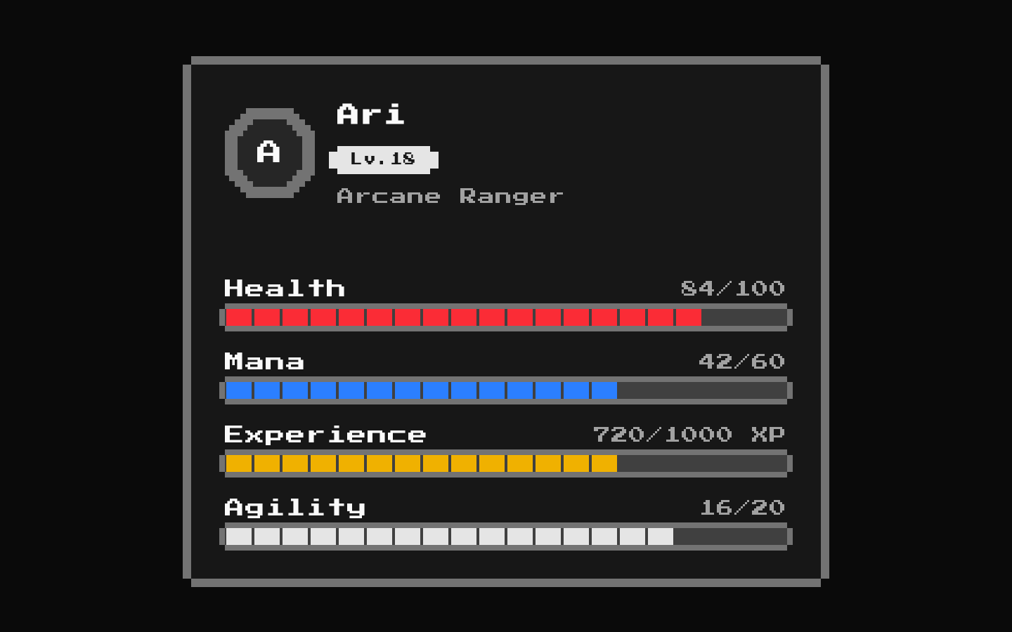 8-bit Player Profile Card