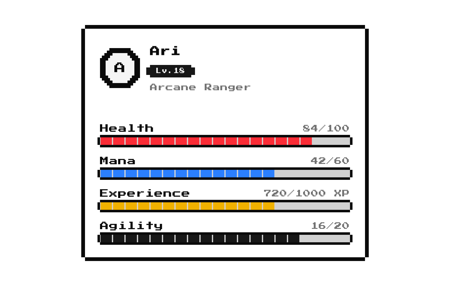 8-bit Player Profile Card