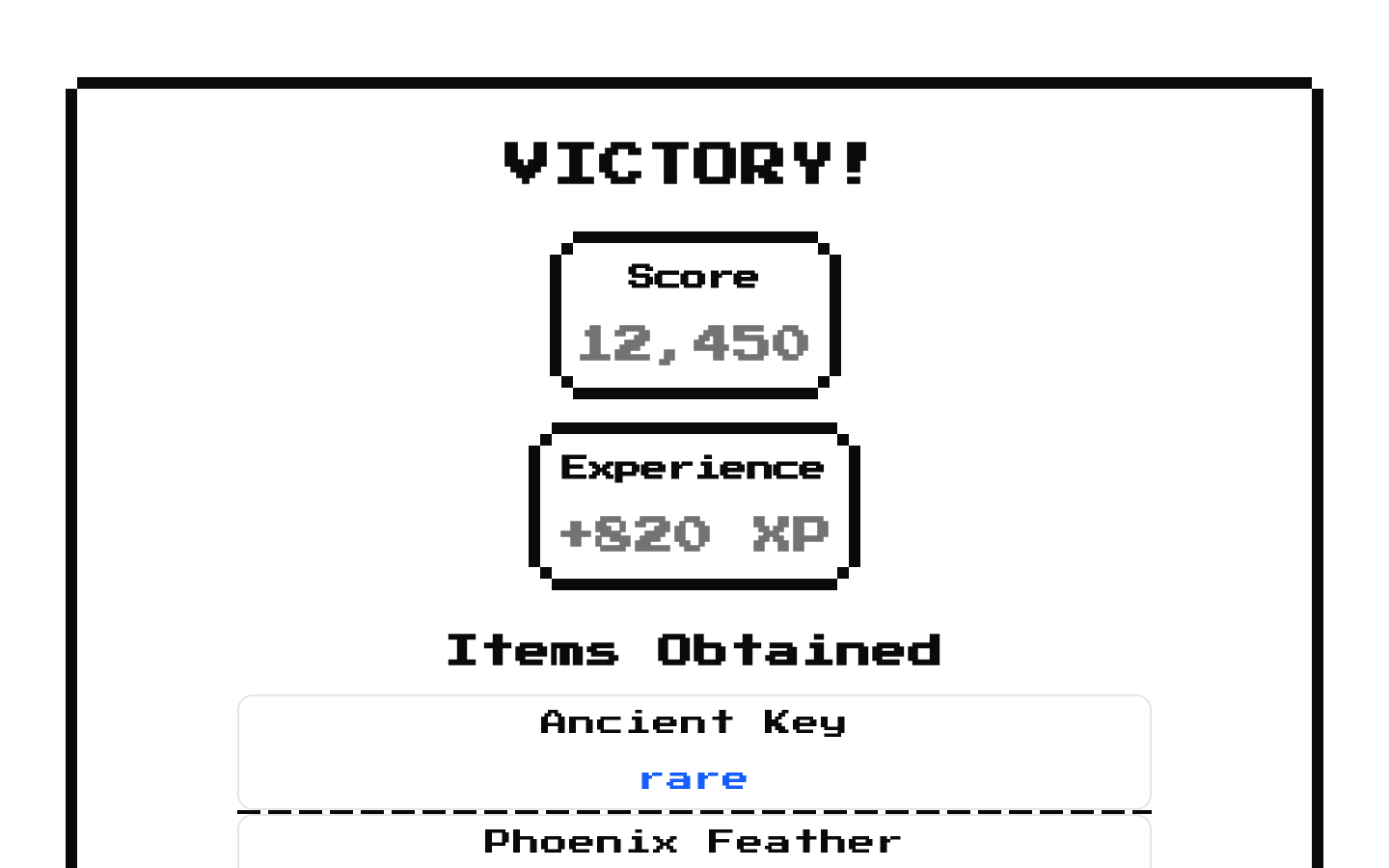 8-bit Victory Screen