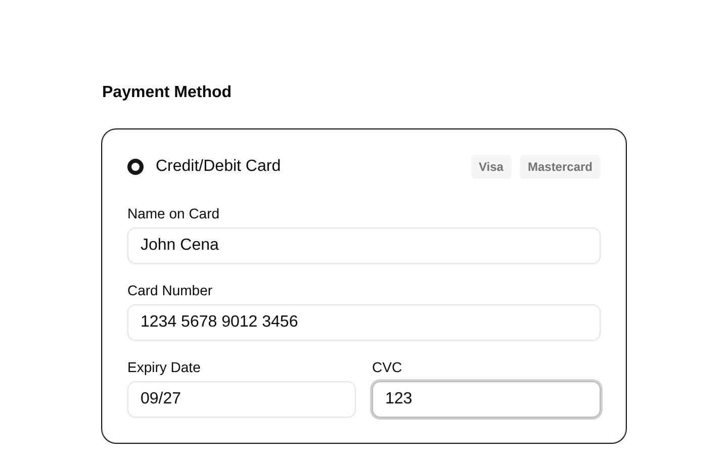 Checkout Forms