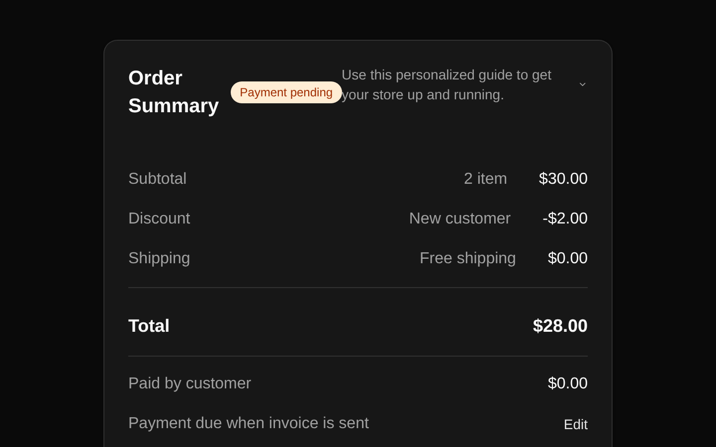 Order Summaries