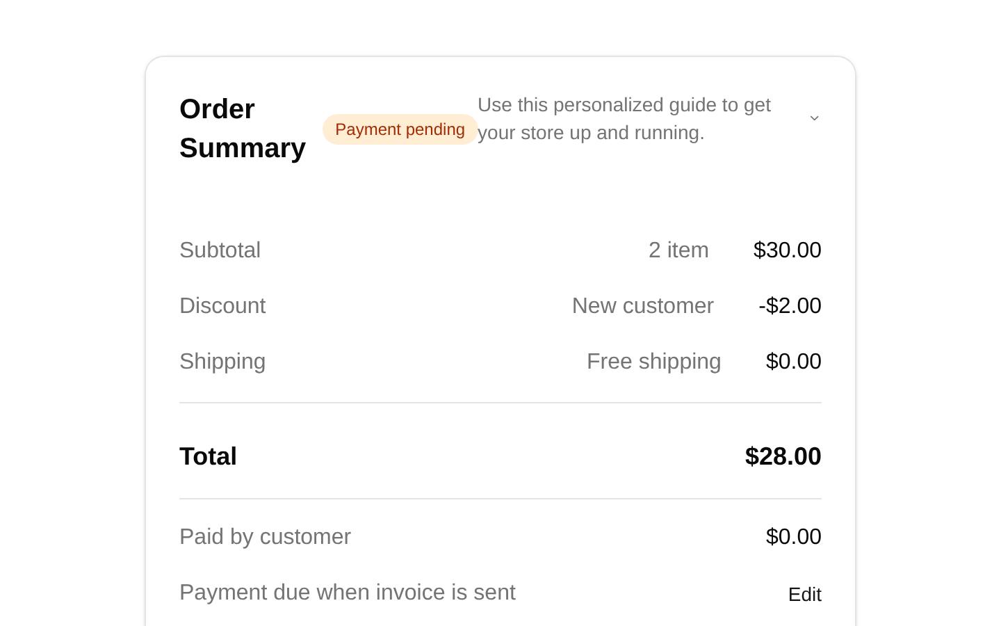 Order Summaries