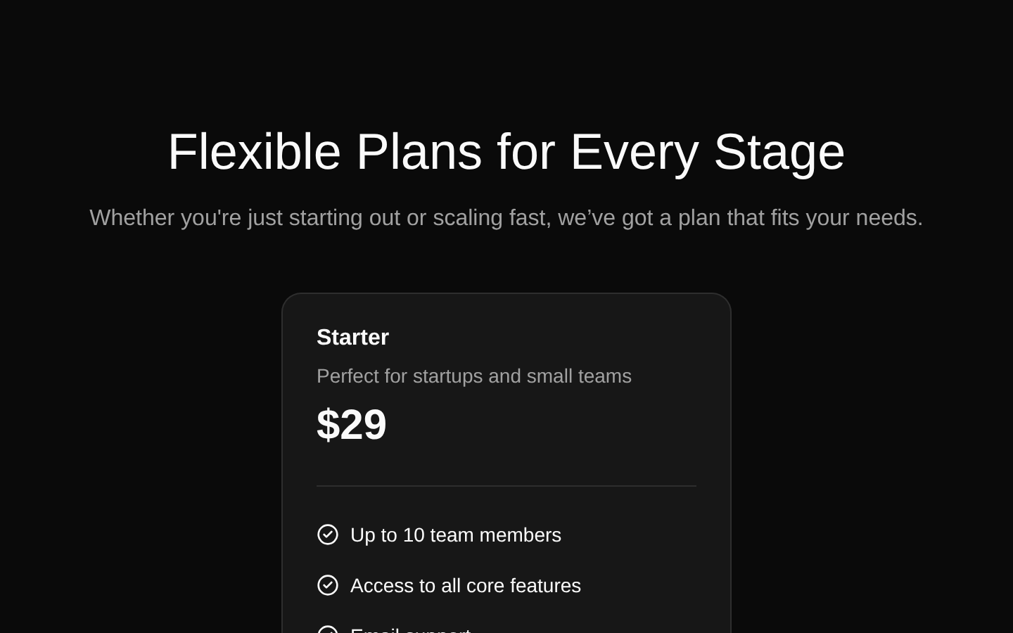 Pricing Sections
