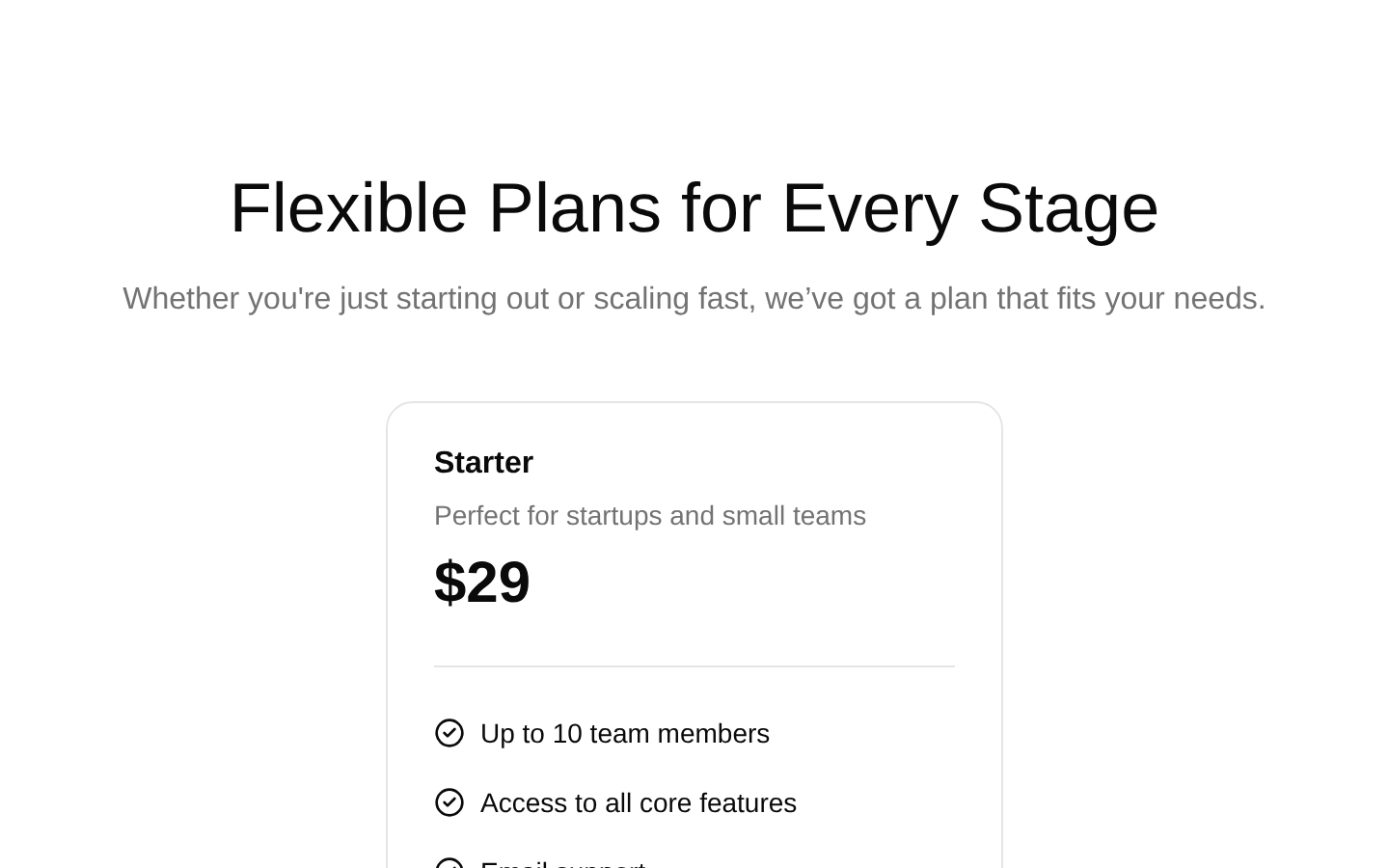 Pricing Sections