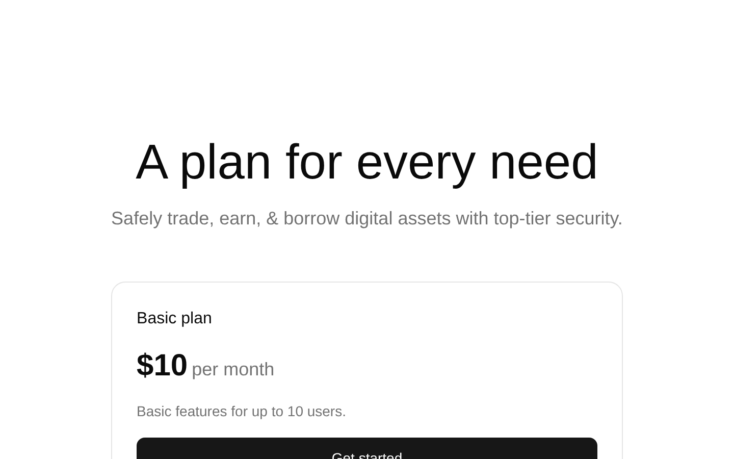 Pricing Sections