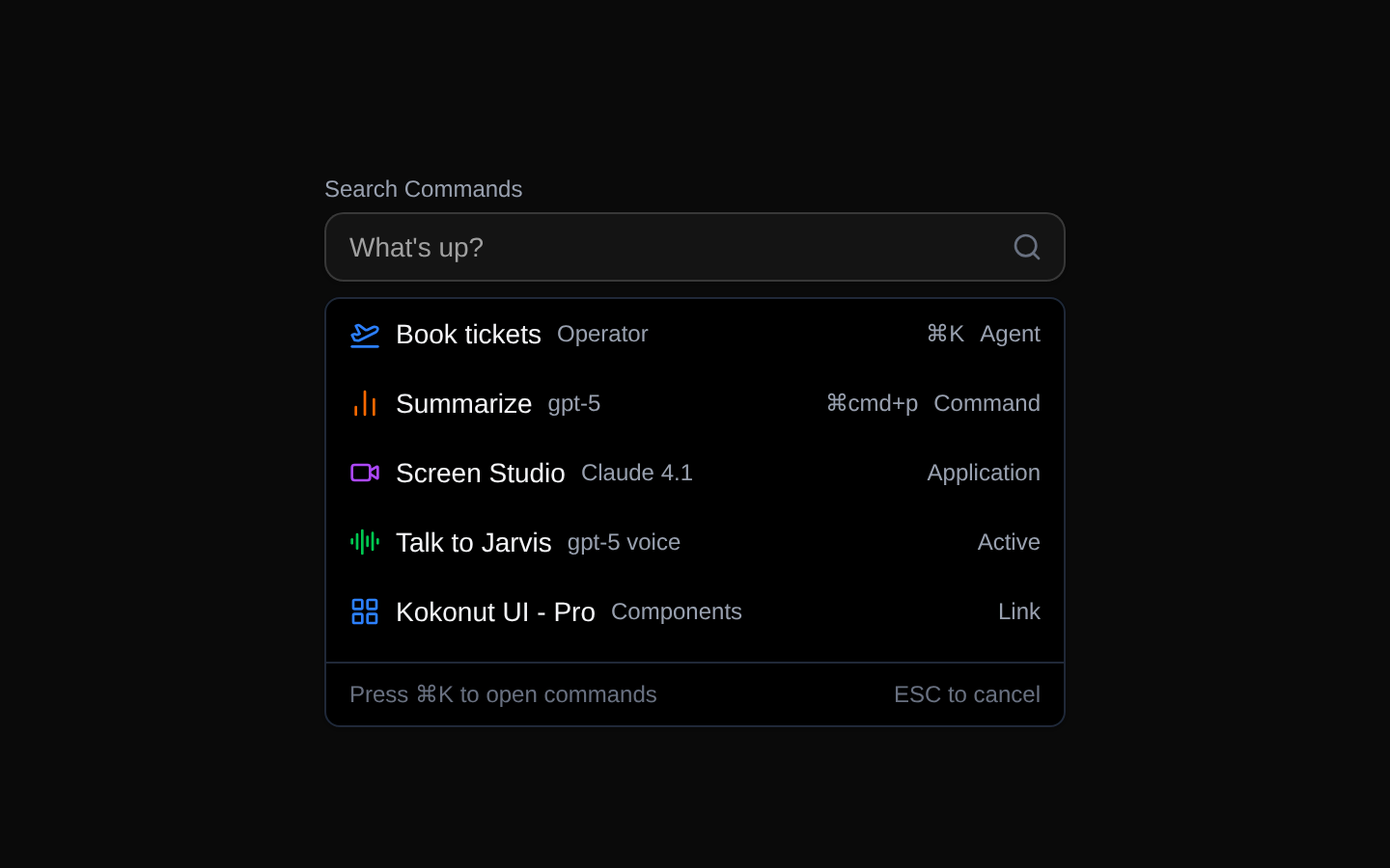 Action Search Bar