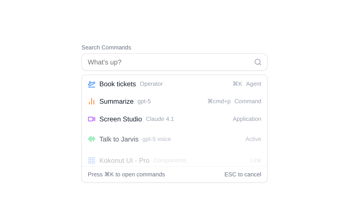 Action Search Bar