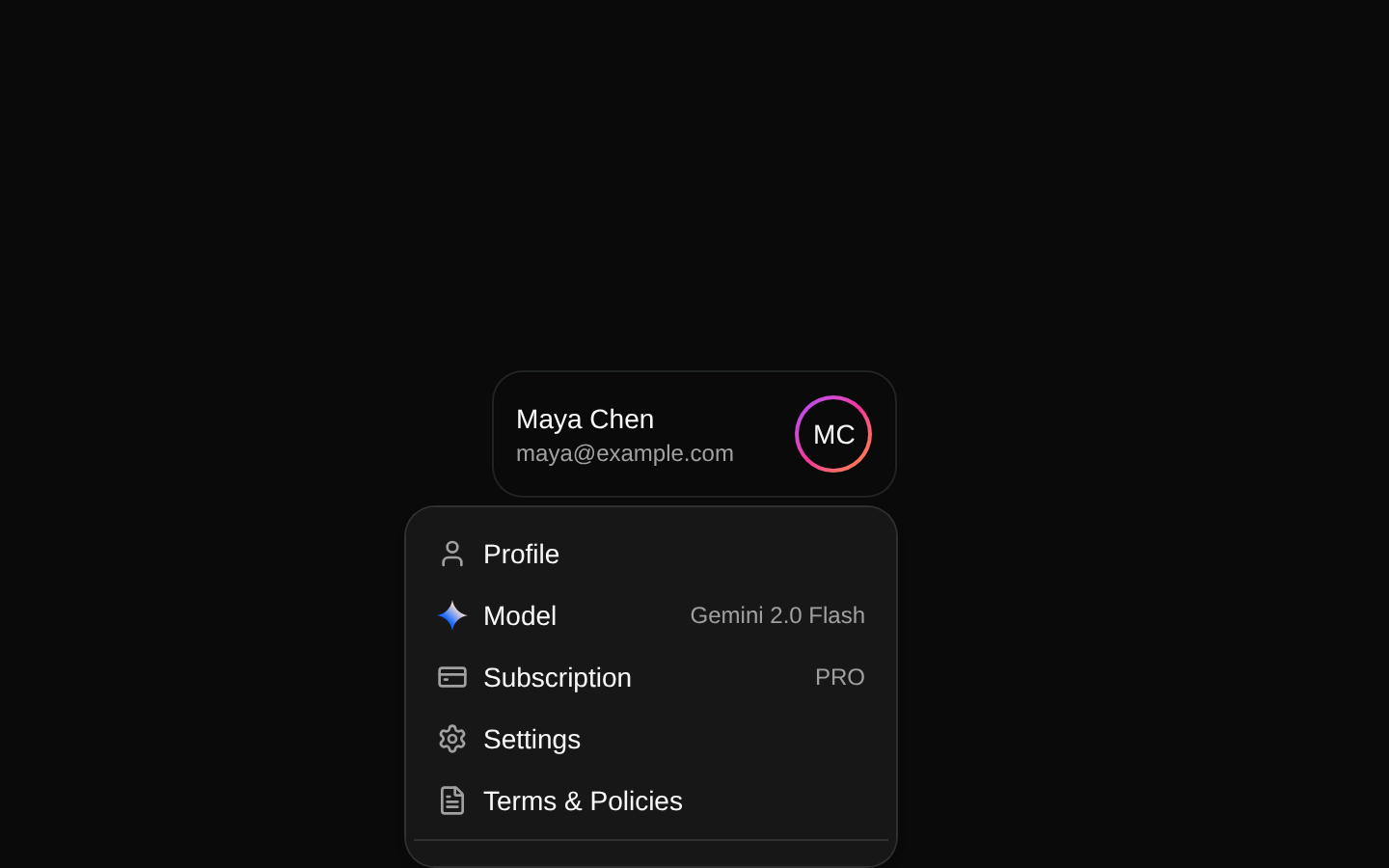 Profile Dropdown