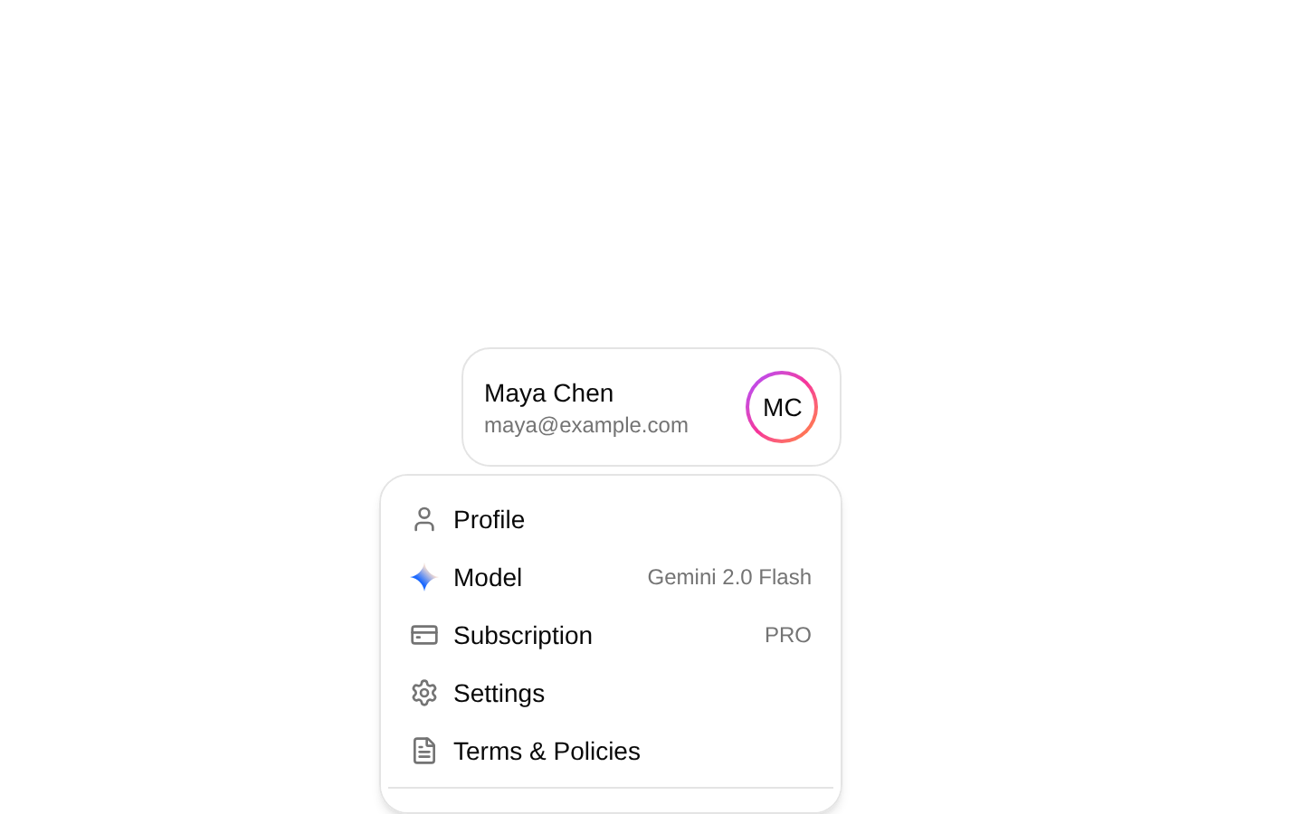 Profile Dropdown